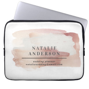 Roze girale roos, gepersonaliseerd modern stijlvol laptop sleeve