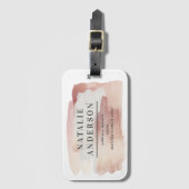 Roze girale roos goud modern stijlvol bagagelabel (Voorkant (verticaal))