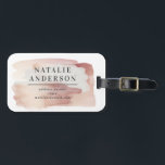 Roze girale roos goud modern stijlvol bagagelabel<br><div class="desc">Roze girale roos goudmodern,  stijlvol,  elegant design. Op trendroze,  girale rozen goudvormgeving. Een deel van een modern collectie.</div>