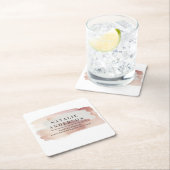 Roze girale roos goud modern stijlvol kartonnen onderzetters (Insitu)