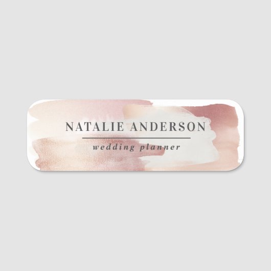 Roze girale roos goud modern stijlvol naamplaatje (Voorkant)