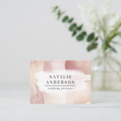 Roze girale roos goud modern stijlvol visitekaartj visitekaartje (Staand voorkant)