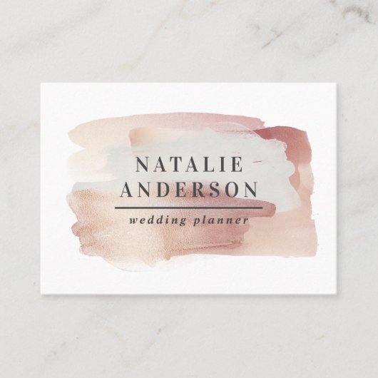 Roze girale roos goud modern stijlvol visitekaartj visitekaartje (Voorkant)