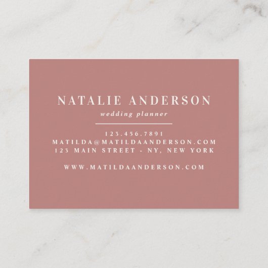 Roze girale roos goud modern stijlvol visitekaartj visitekaartje (Achterkant)