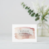 Roze girale roos goud modern stijlvol visitekaartj visitekaartje (Staand voorkant)