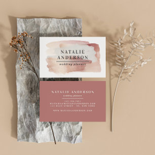 Roze girale roos goud modern stijlvol visitekaartj visitekaartje