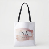 Roze girale rozen monogram modern stijlvol tote bag (Voorkant)