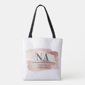 Roze girale rozen monogram modern stijlvol tote bag (Achterkant)