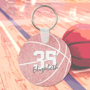roze girale sleutelhanger met jersey number