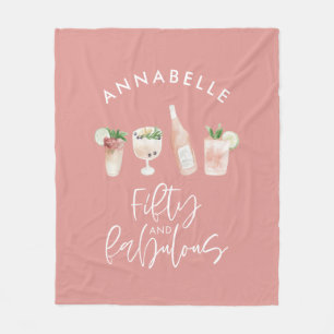 Roze girale waterverf 50 en geweldige verjaardag fleece deken