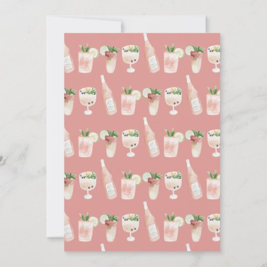 Roze girale waterverf 50 en geweldige verjaardag kaart (Achterkant)