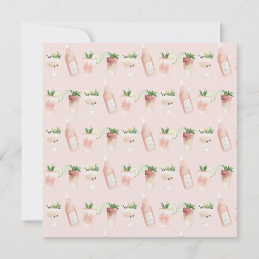 Roze girale waterverf 50 en geweldige verjaardag kaart (Achterkant)