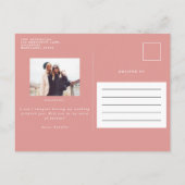 Roze, girale waterverf cocktaildienstmeid van erem uitnodiging briefkaart (Achterkant)