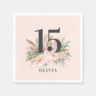 Roze girale waterverf florale leeftijd elegante ve servet
