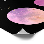 Roze Girl Astronaut Buitenspatie Birthday Welkom Poster (Hoek)