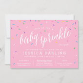 Roze Girl Baby Sprinkle Invitations Kaart (Voorkant)
