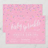 Roze Girl Baby Sprinkle Invitations Kaart (Voorkant / Achterkant)
