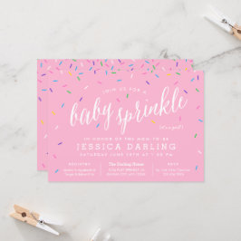 Roze Girl Baby Sprinkle Invitations Kaart