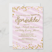 Roze Girl Baby Sprinkle Shower Kaart (Voorkant)