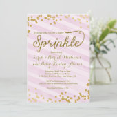 Roze Girl Baby Sprinkle Shower Kaart (Staand voorkant)