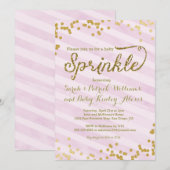 Roze Girl Baby Sprinkle Shower Kaart (Voorkant / Achterkant)