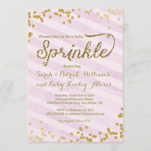 Roze Girl Baby Sprinkle Shower Kaart