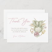 Roze Girl Boho Baby shower Hartelijk dank Kaart (Voorkant / Achterkant)