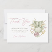 Roze Girl Boho Baby shower Hartelijk dank Kaart (Voorkant)