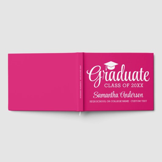 Roze Girl High School of College Graduation Custom Gastenboek (Volledig)