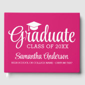 Roze Girl High School of College Graduation Custom Gastenboek (Voorkant)