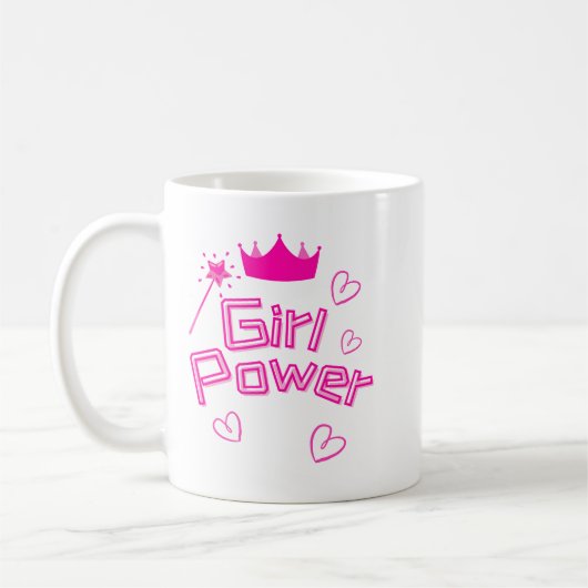 Roze Girl Power Classic Koffiemok (Links)