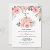 Roze Girl Pumpkin is onderweg Baby shower Kaart (Voorkant)