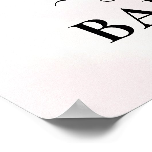 Roze Girl Welcome Highland Koe Calf Baby shower Poster (Hoek)