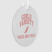Roze Girls Varsity Track en Field Ornament (voorkant)