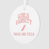 Roze Girls Varsity Track en Field Ornament (voorkant)