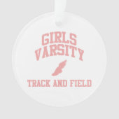 Roze Girls Varsity Track en Field Ornament (voorkant)