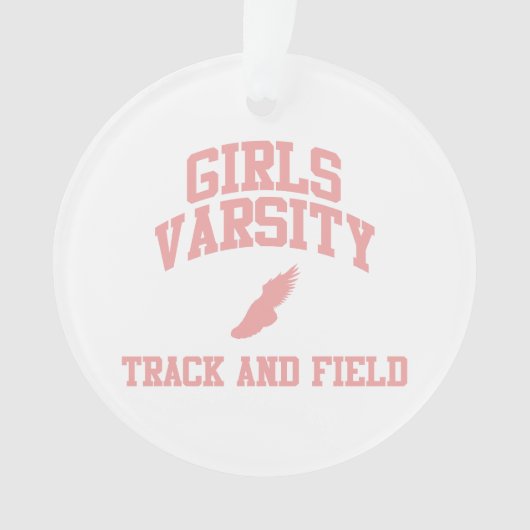 Roze Girls Varsity Track en Field Ornament (voorkant)