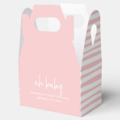 Roze girly baby shower party typografie modern bedankdoosjes (Geopend)