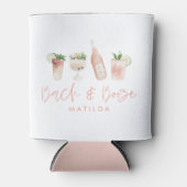 roze girly bach & booze bachelorette weekend chic blikjeskoeler (Voorkant)