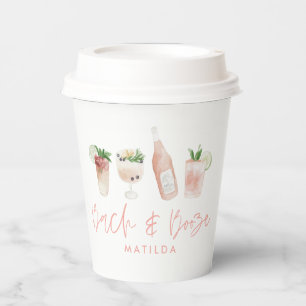 roze girly bach & booze bachelorette weekend chic  papieren bekers