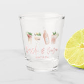 roze girly bach & booze bachelorette weekend chic shot glas (Voorkant)
