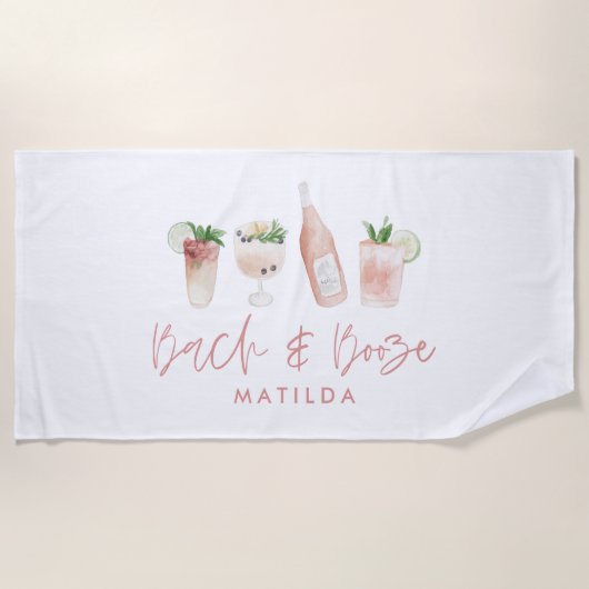 roze girly bach & booze bachelorette weekend chic  strandlaken (Voorkant)