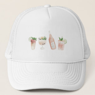 roze girly bach & booze bachelorette weekend chic trucker pet