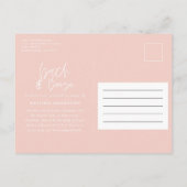 roze girly bach & booze bachelorette weekend chic uitnodiging briefkaart (Achterkant)