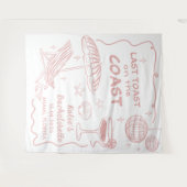 Roze Girly Beach Kust Bachelorette Tapestry Wandkleed (Voorkant (horizontaal))