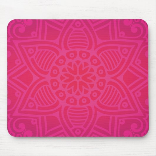 Roze, Girly Boho Flower Design Muismat (Voorkant)