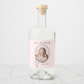 Roze Girly Bows & Babes Bachelorette aangepaste wi Likeurfles Etiket (Voorkant)