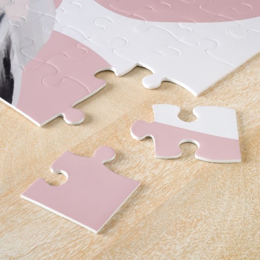 Roze Girly Bubblegum Blowing Koe Legpuzzel (Zijkant)