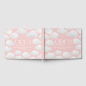 Roze Girly Cloud Negen Baby shower Modern Minimal Gastenboek (Volledig)