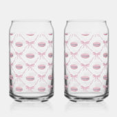 Roze Girly Coquette Bow & Macarons Blikvorm Glas (Achterkant)